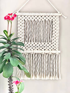 Soporte de fotos de macramé bohemio, decoración de pared colgante, marco de cuerda de algodón, exhibición personalizada para el hogar - Product Image 2