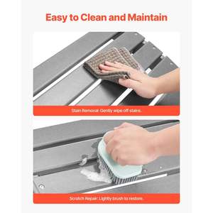 Adirondack gris HDPE plegable Patio reposapiés otomano 21.5L X 18,9 W X 14,8 H pulgadas Patio muebles - Product Image 6