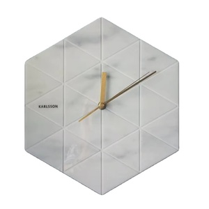 Reloj de Mesa Moderno de Madera, Reloj de Escritorio Redondo y Minimalista con Base de Metal Negro, Diseño Escultural Decorativo - Product Image 1