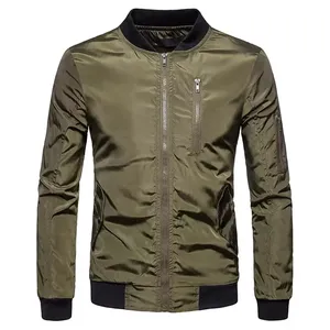 Chaqueta Bomber de Lona Ligera para Hombre, Estilo Moderno, Corte Ajustado, Ropa Exterior Informal de Moda, Multicolor, Fibra de Bambú en la Parte Delantera, Todas las Tallas - Product Image 1