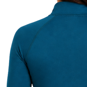 Women’s Teal <b>Blue</b> Horse Riding <b>Base</b> <b>Layer</b> Long Sleeve Equestrian Training Shirt Quarter Zip Stretch Breathable Performance Top - Product Image 6