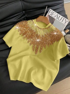 Chemisier de luxe perlé pour femme, brodé main avec logo sur le devant, en tissu tricoté et tissé, le plus vendu pour les tenues de soirée printanières - Product Image 5