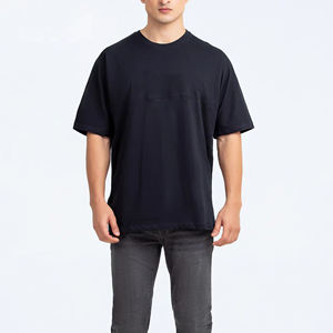 Camisetas de Hombre al por Mayor Estilo Hip Hop 100% Algodón, Corte Holgado, con Logotipo Impreso en 3D, Patrón de Letras, Color Sólido, Transpirables - Product Image 3