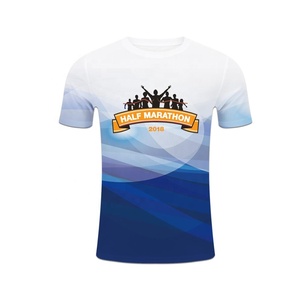 Camiseta Deportiva Personalizada para Hombre, Sublimada, Transpirable, de Secado Rápido, de Poliéster, para Maratón, Manga Corta, Cuello Redondo - Product Image 1