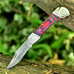 Couteau pliant en gros, couteau de survie unique en acier Damas, nouveau style, petite taille, couteau pliant sur mesure - Product Image 4