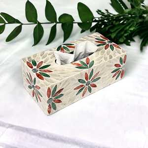 Porte-mouchoirs de luxe irisé, boîte haut de gamme incrustée de nacre avec motif artistique personnalisé pour des espaces élégants - Product Image 6