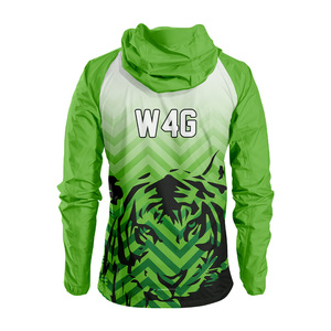 Custom Team Sublimated Hooded Nylon Coated Eco Friendly Zip Up Windbreaker <b>Jacket</b> Outdoor Athletic Performance Wear - Product Image 3
