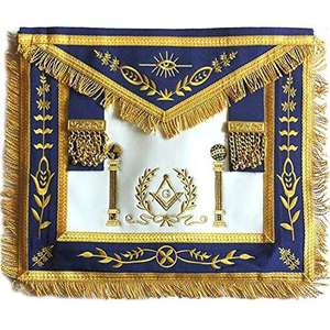 Tablier de chanoine maçonnique de haute qualité, bleu, avec décoration en dentelle, en cuir brodé, vente en gros, de qualité supérieure - Product Image 6