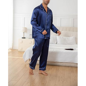 Travel Ready <b>Men</b> Night Suit Short Sleeve V Neck Shorts <b>Set</b> Drawstring Waist Soft Breathable Lightweight <b>Pajamas</b> - Product Image 4