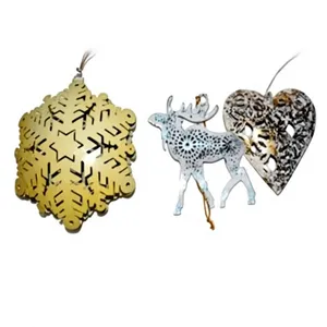 Modern Shiny Gold Brass Christmas Hanging <b>Ornament</b> Wall Decor 3D Layered Star Living Room Valentine's Day Theme - Product Image 3