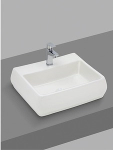 Vasque carrée en céramique à poser sur comptoir, élégante en porcelaine, lavabo de salle de bain de luxe, bol de lavage des mains Passion - Product Image 1