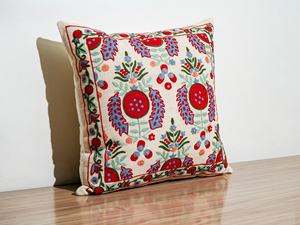 Embroidered Cotton <b>Cushion</b> <b>Cover</b> Handmade Ethnic Floral Wholesale Bulk Home Decor OEM Supplier - Product Image 5