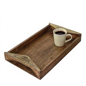 Bandeja de Servicio Rectangular Grande Estilo Rústico para Desayuno, Suministros para Hoteles y Restaurantes, Ecológica para el Hogar - Product Image 1