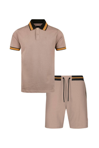 Trendy Premium <b>Knitted</b> Polyester/Cotton OEM Mens Summer 2-Piece T-Shirt Shorts <b>Set</b> Breathable Solid Casual Digital Printed - Product Image 2