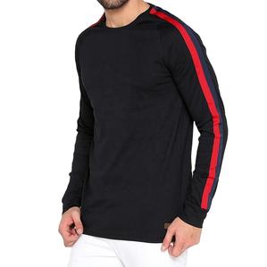 T-shirt à manches longues col rond raglan pour homme, personnalisé, de haute qualité, 100 % coton, patchwork, t-shirt à manches longues pour homme - Product Image 4
