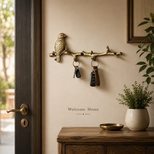 Decorative Bird Branch <b>Wall</b> Hook <b>Rack</b> Antique Brass Finish Metal <b>Wall</b> Mounted <b>Coat</b> Key Towel Hat Hook Rustic Home and Entryway - Product Image 2