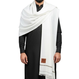 Écharpe longue en cachemire Star Impex pour homme, couleur unie blanche, légère, traditionnelle, pour un usage quotidien, toutes saisons - Product Image 1