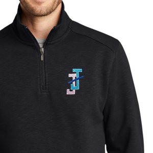 Pull à col zippé en molleton flammé pour homme, brodé, à manches longues, décontracté, vêtement de mode hivernal - Product Image 3