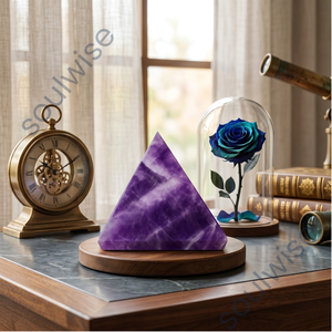 SOULWISE Pirámide de Cuarzo Amatista Natural Pulido, Gema Opaca Púrpura de Maharashtra para Decoración y Colección - Product Image 3