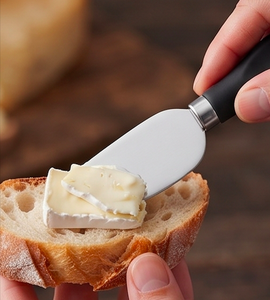 Premium Stainless Steel <b>Cheese</b> <b>Knife</b> <b>Set</b> With Black Plastic Handles For Elegant <b>Cheese</b> Serving Use And Restaurant Use - Product Image 4