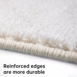 Tappeto Regionale a Quadri Blu e Bianco con Bordo Arricciato Rosa, Tappetino Antiscivolo, Set di Tappeti Decorativi per la Casa - Product Image 4