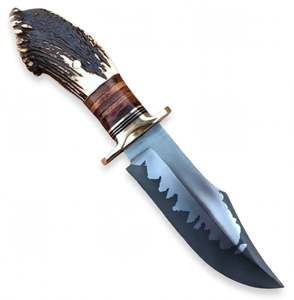 Handcrafted Dual-Tone Clad Steel Utility <b>Craft</b> <b>Tool</b> Natural Stag Handle Executive Display Piece - Product Image 3