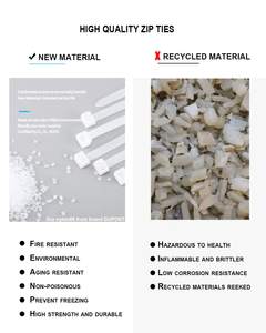 Bridas de nailon desechables, precio de fábrica al por mayor, blancas y negras de 250 mm, con certificación ROHS, autoblocantes para agrupar cables - Product Image 6