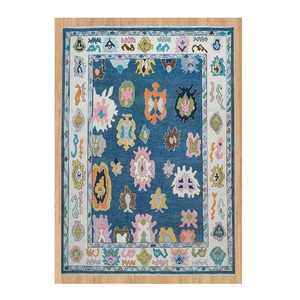 Alfombra Moderna Abstracta de Lana Anudada a Mano con Diseño Floral, Pelo Plano, Clásica para Sala de Estar - Product Image 6