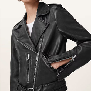 New Arrivals 2026 Latest Design Cropped Unisex Leather Jackets Made Genuine Leather Jackets For Women's - Product Image 3