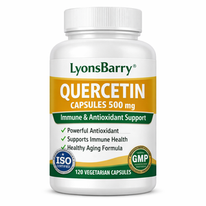 Lyonsbarry Quercetina 500mg (100 Cápsulas) Suplemento Dietético, Apoyo Inmunitario y Antioxidante, Marca Privada OEM, GMP, 24 Meses de Caducidad - Product Image 1
