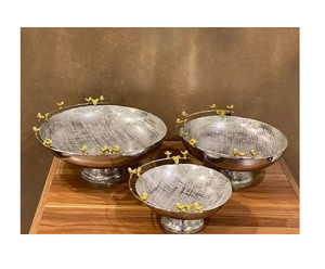 Ensemble de trois bols à chocolat en métal écologiques de haute qualité, de différentes tailles, design admirable pour la maison et l'hôtellerie - Product Image 1