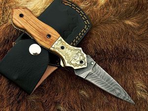 Couteau de chasse Bowie de haute qualité en acier inoxydable Stigma, manche en bois, étui en cuir, lame à pointe fixe, couteau d'extérieur - Product Image 3