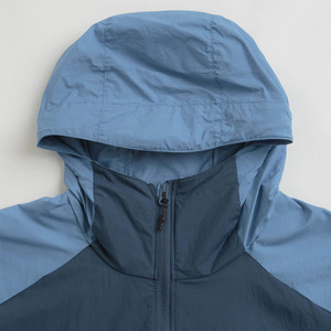 Wholesale Men's Casual Nylon Color <b>Block</b> Windbreaker Jacket Thin and Waterproof Street Wear with Zipper Closure - Product Image 6