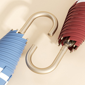 Petit parapluie pliant français doré anti-UV double usage, vente en gros pour fabricants, impression personnalisée - Product Image 4