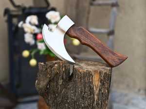 Hache en acier au carbone avec manche en bois pour fendre du bois de chauffage, qualité DIY - Product Image 3
