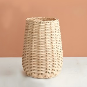 Grands vases dorés pour centres de table de mariage, vase décoratif en rotin tressé, prix le plus bas en vente - Product Image 1
