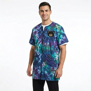 Chaqueta de peluquería canina Tie Dye para hombre, bata de peluquería canina con cremallera completa, capa de peluquería con cremallera y cuello redondo para salón de belleza canina - Product Image 3