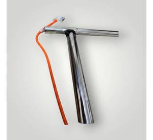 Pompe à air manuelle pour vélo, corps en acier chromé robuste, pompe à air manuelle en acier inoxydable pour vélo de piste avec poignée ergonomique - Product Image 2