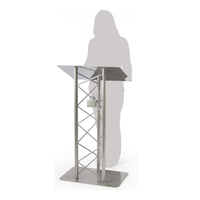 Podium de conférence TRUSS incurvé, pupitre rectangulaire en aluminium, podium en treillis, présentoir en treillis pour événements et spectacles