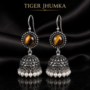 Wholesale Supplier Multi Gemstone Jhumka <b>Earrings</b> | Oxidized Pearl Dome <b>Dangle</b> <b>Earrings</b> for Women - Product Image 2