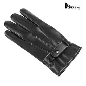 Gants en cuir PU pour homme et femme, imperméables, chauds, pour l'hiver, le cyclisme, la conduite, les motos, avec écran tactile - Product Image 3