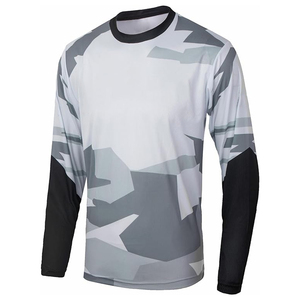 เสื้อยืดแขนยาวลายพรางสำหรับผู้ชาย คอกลม แห้งเร็ว 100% โพลีเอสเตอร์ ทรงปกติ ผ้าถัก สำหรับออกกำลังกาย - Product Image 1