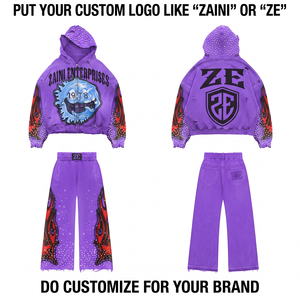 ZAINI ZI-255 Survêtement d'hiver pour homme, style streetwear, 350 g/m², 100 % coton respirant, motif uni, logo personnalisé sur le devant, service OEM - Product Image 1