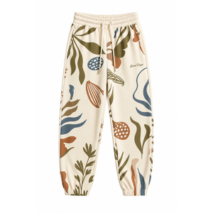 Unisex Floral Printed Cotton Tracksuit Hooded Full Sleeve Loose <b>Fit</b> Casual Spring Wear Adult <b>Joggers</b> With Side Pockets - Product Image 3