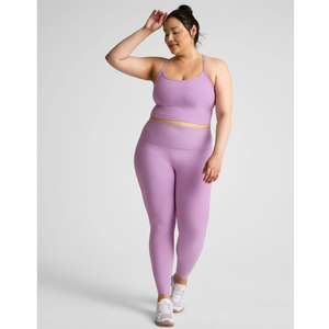 Conjunto de Yoga para Mujer, Top Corto con Tirantes Finos y Cuello Redondo, Leggings Largos de Cintura Alta, Color Sólido, Sin Costuras, Conjunto de 2 Piezas - Product Image 6