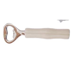 Abrebotellas de resina chapada en plata, mango de marfil - Product Image 1