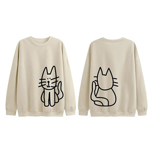 <b>Cat</b> Sweatshirts for Women Graphic Oversized Sweatshirt Funny Long Sleeve Shirt Cute Pullover Fleece Hoodie <b>Tops</b> Casual Cozy - Product Image 1