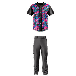Ensemble maillot et pantalon de baseball personnalisés, polyester anti-humidité, uniforme de sport par sublimation pour équipe - Product Image 1