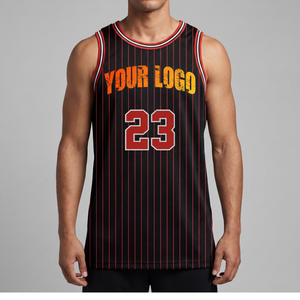 Robe de basket-ball personnalisée pour femme 100 % polyester sublimée à rayures fines sans manches, tenue de sport streetwear, équipement d'équipe OEM - Product Image 1