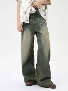 Pantalones Vaqueros de Mezclilla Lavada Estilo Vintage para Hombre, Modelo Fashion Pencil Whiskers - Product Image 6